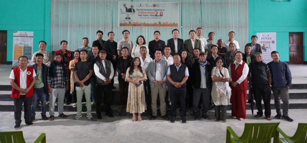 Participants during the orientation programme on implementation of Pradhan Mantri Awas Yojana (Urban) conducted in Chiephobozou town on June 4.